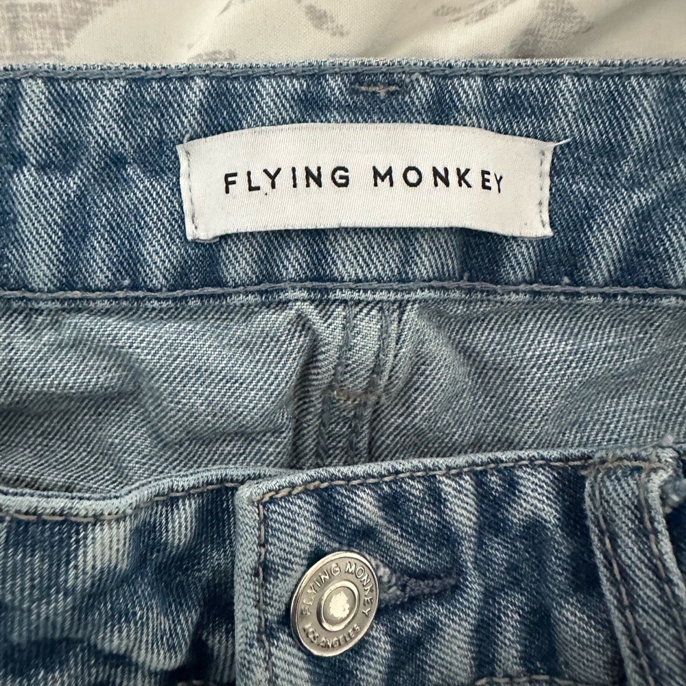 Flying Monkey Distressed High Rise Ripped Light Blue Jeans - Picture 3 of 10